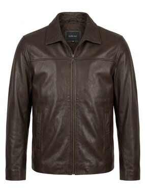 Hörst Düsseldorf Espresso Brown Quilted Genuine Leather Trucker Moto Jacket M